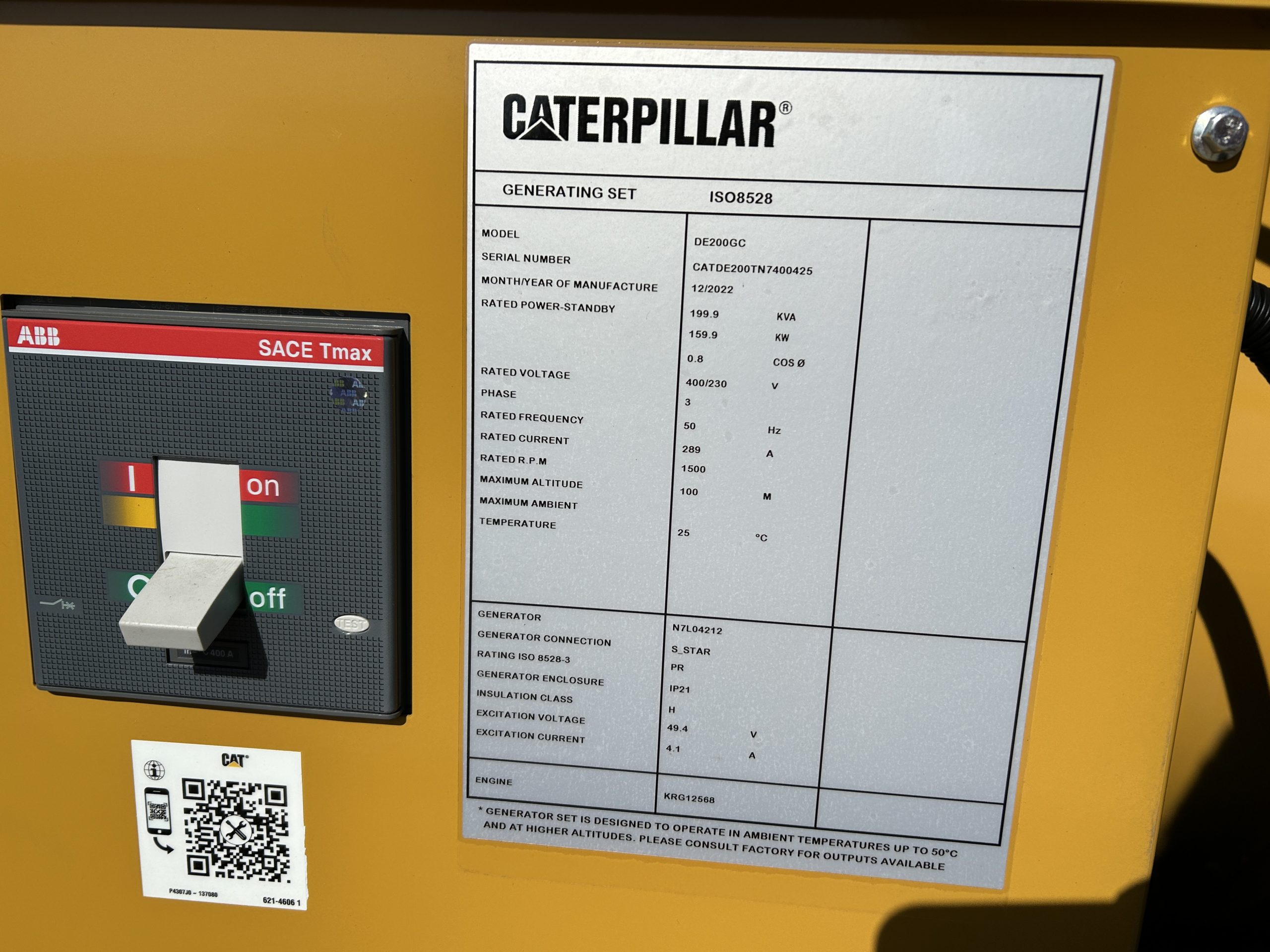 New Unused Caterpillar DE200 GC Generator