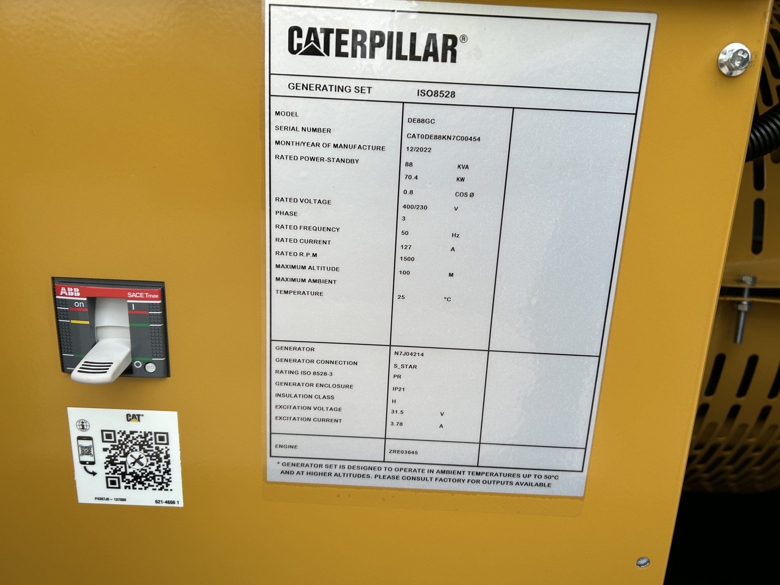New Unused Caterpillar DE88 GC 88 KVA Generator