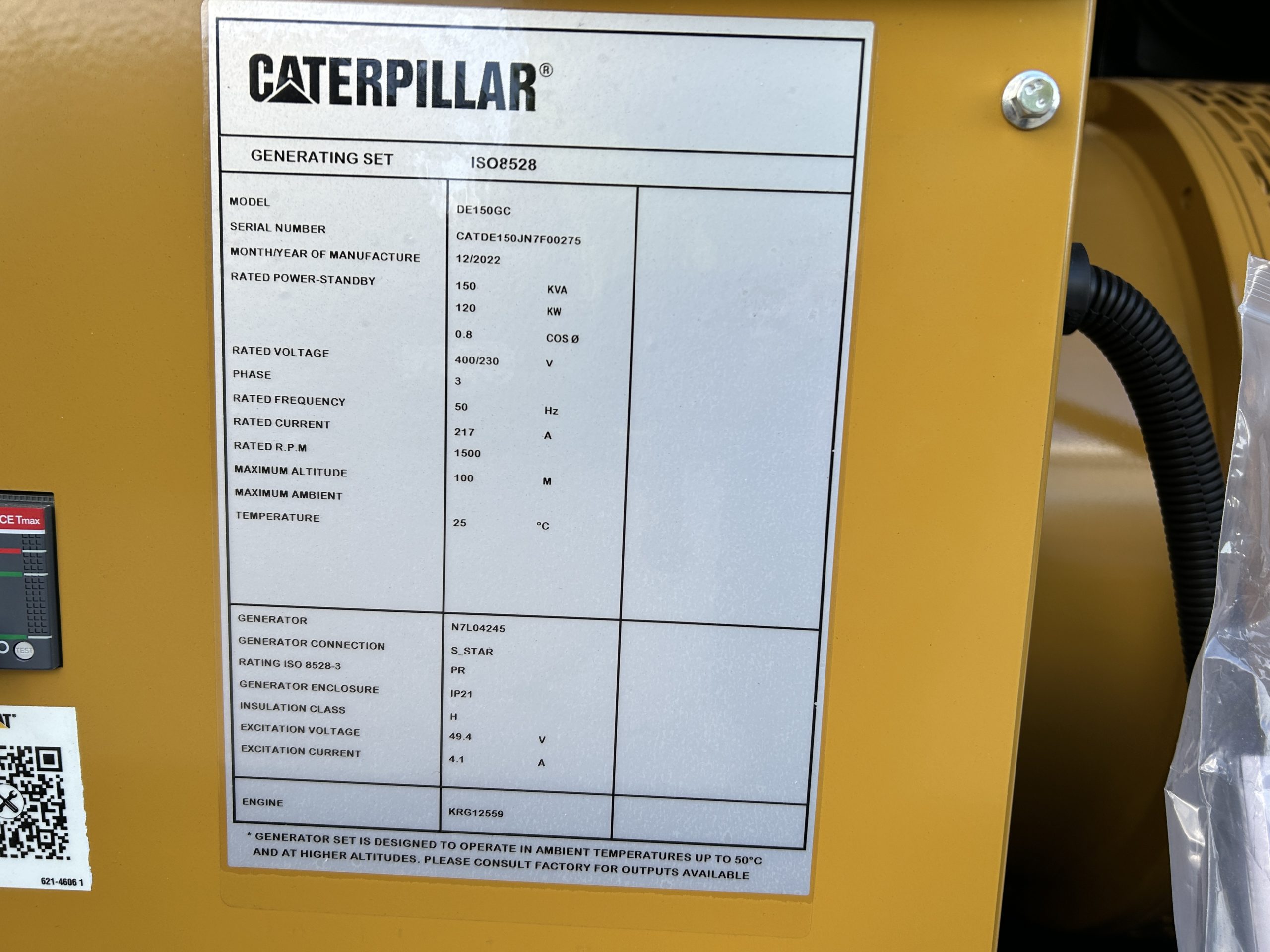New Unused Caterpillar DE150GC Generator