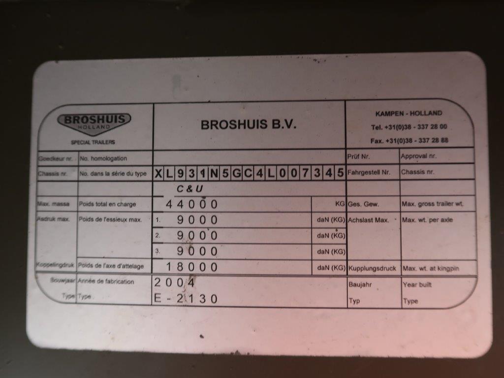 Broshuis E2130 Tri Axle Step Frame Low Loader Trailer