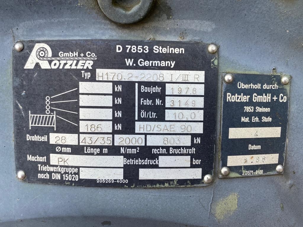 Rotzler 18,600Kg Hydraulic Winch