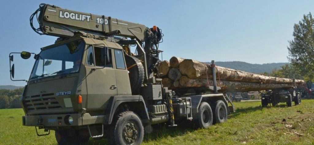 Steyr 1491.310 6×6 Timber Loglift Truck